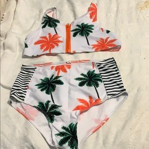 Two piece Tropical Palmtree swimsuit